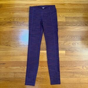 Athleta Girl 28" Inseam Tights/Leggings Pockets Purple Multi - Girls Size XL/14